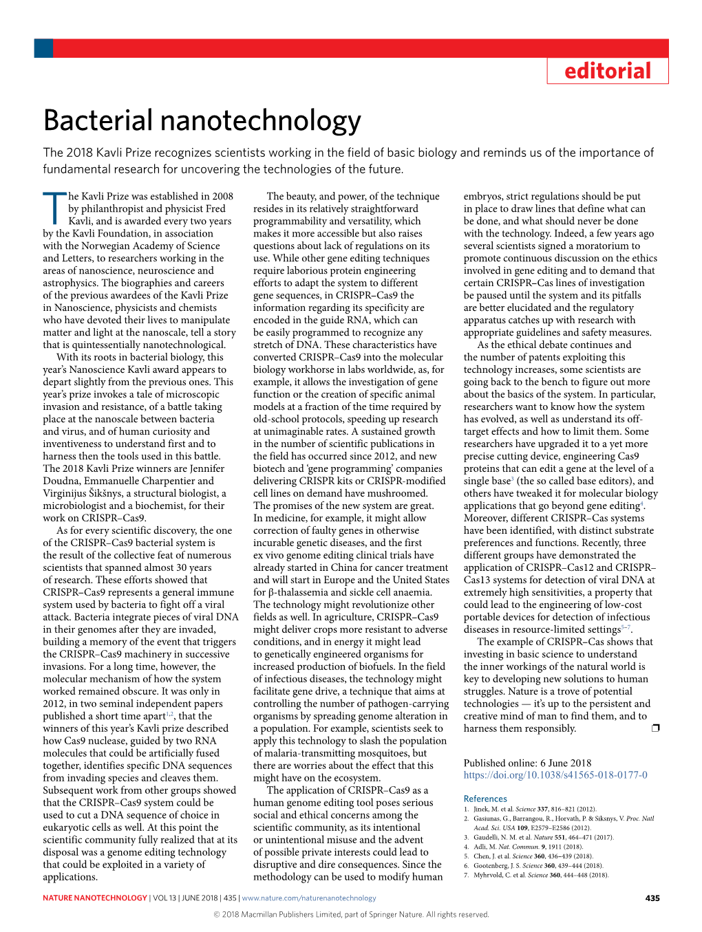 Bacterial Nanotechnology