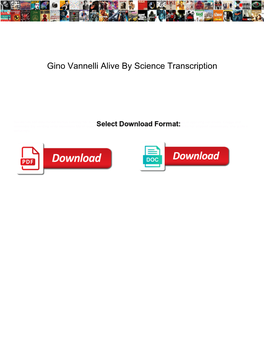Gino Vannelli Alive by Science Transcription