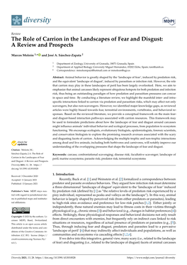 The Role of Carrion in the Landscapes of Fear and Disgust:A