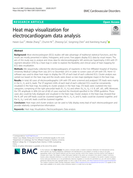 Heat Map Visualization for Electrocardiogram Data Analysis Haisen Guo1†, Weidai Zhang1†, Chumin Ni1†, Zhixiong Cai1, Songming Chen2 and Xiansheng Huang2*