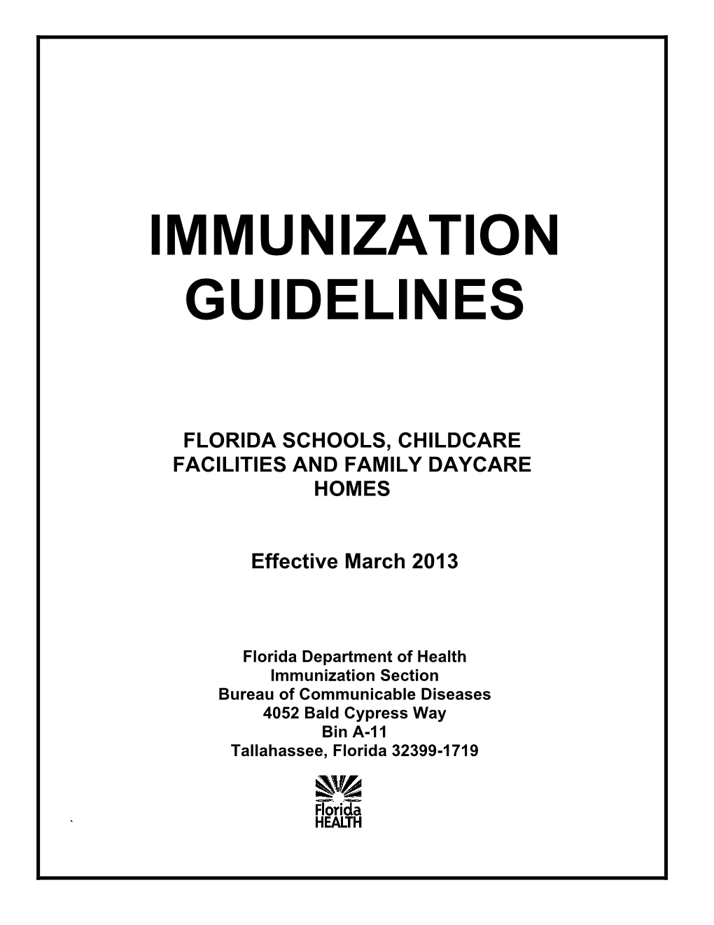 Immunization Guidelines