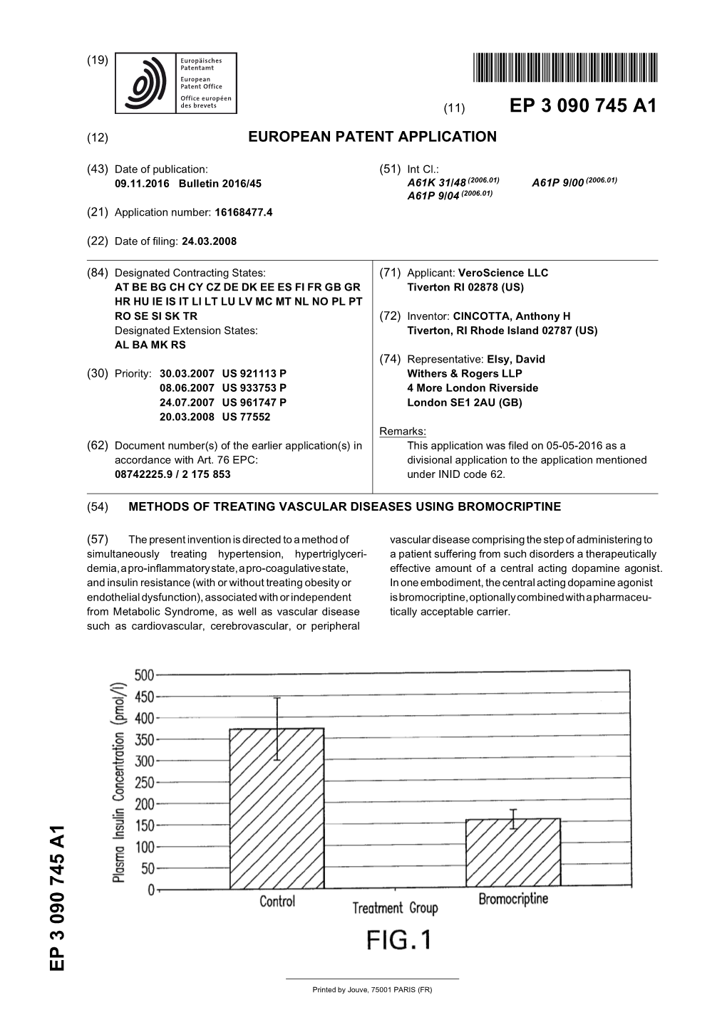 Methods of Treating Vascular Diseases Using Bromocriptine