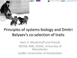 Principles of Systems Biology and Dmitri Belyaev's Co-Selection of Traits