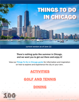 Things to Do in Chicago Things to Do in Chicago