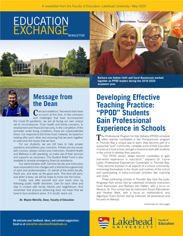 Education Exchange Newsletter (May 2020)