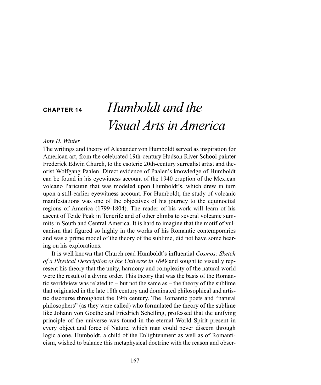 Humboldt and the Visual Arts in America Amy H