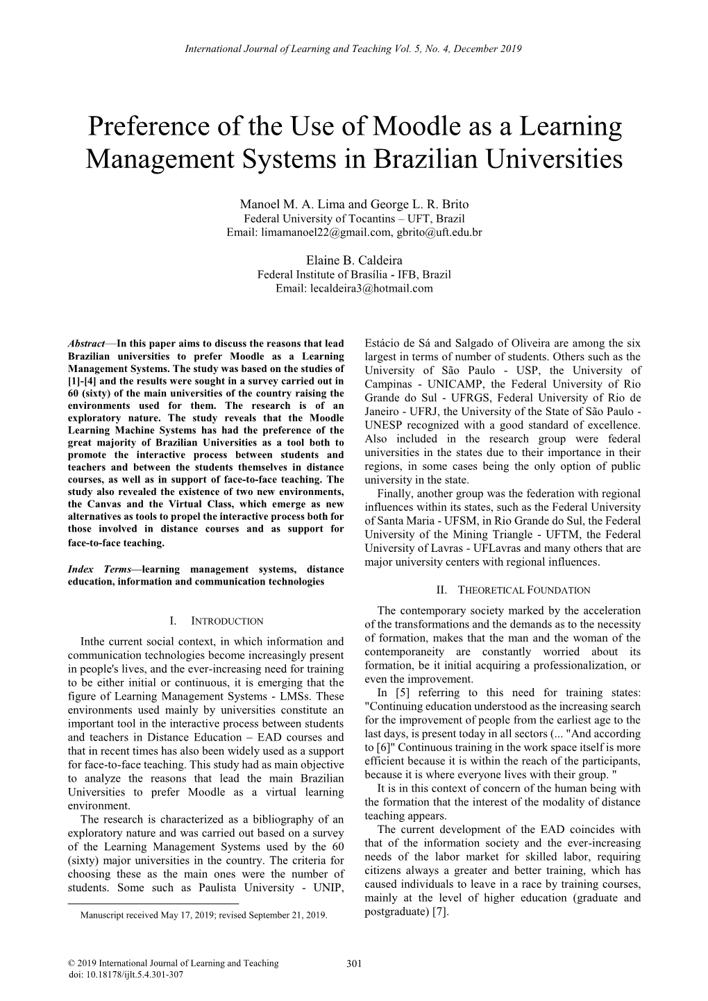 Management Systems in Brazilian Universities Preference of the Use
