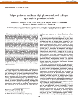 Polyol Pathway Mediates High Glucose-Induced Collagen Synthesis in Proximal Tubule
