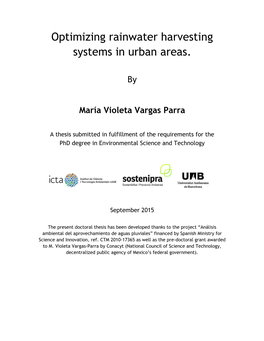 Optimizing Rainwater Harvesting Systems in Urban Areas