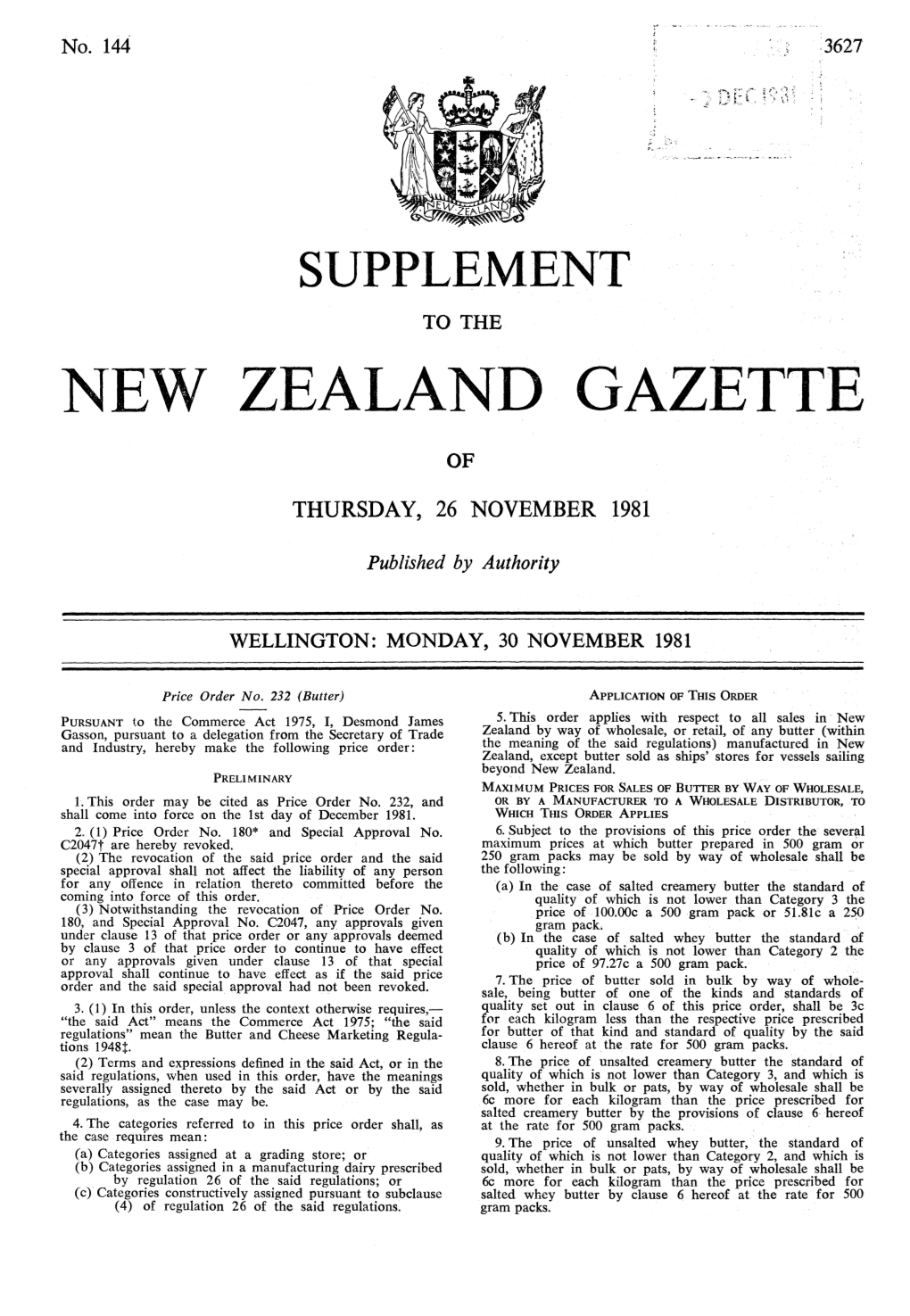 New Zealand Gazette