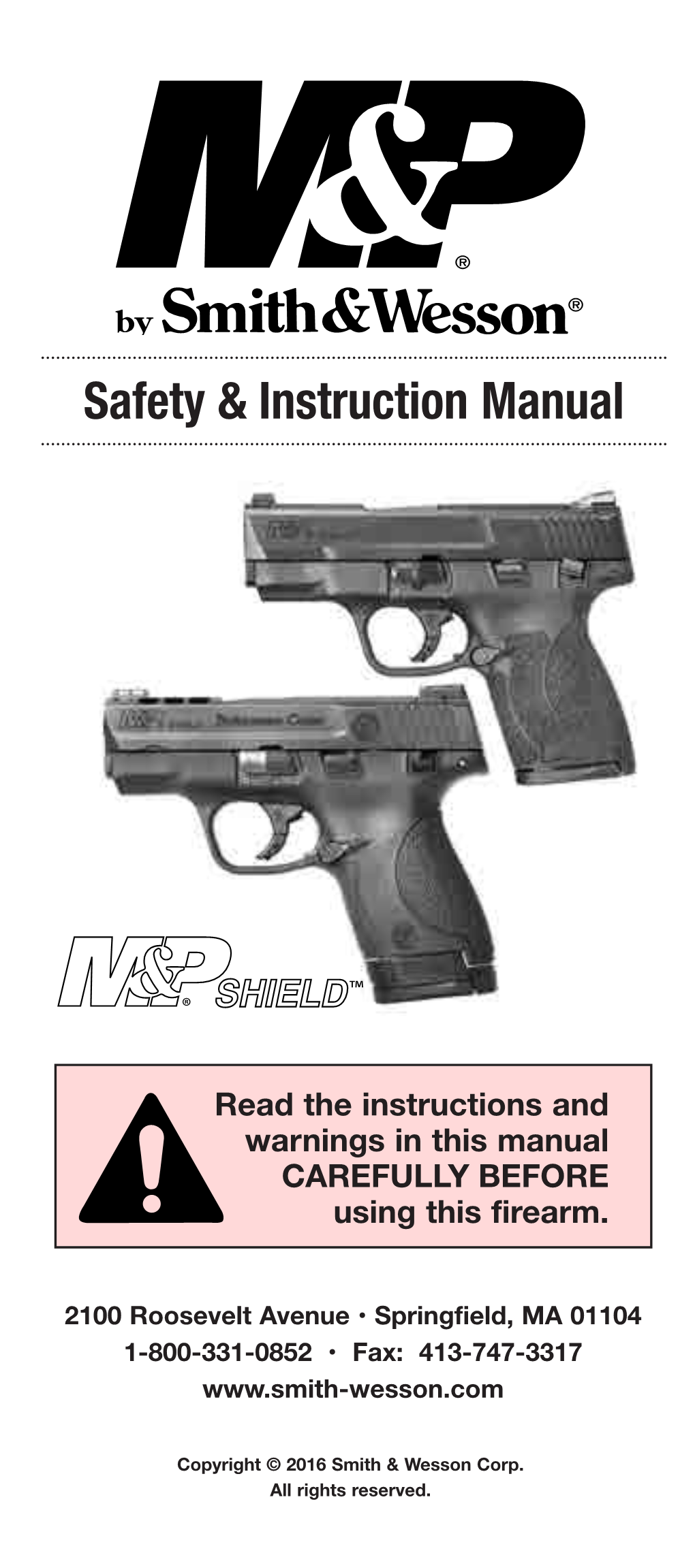 M&P Shield Pistol Manual