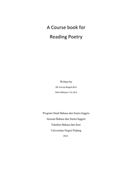 A Course Book for Reading Poetry