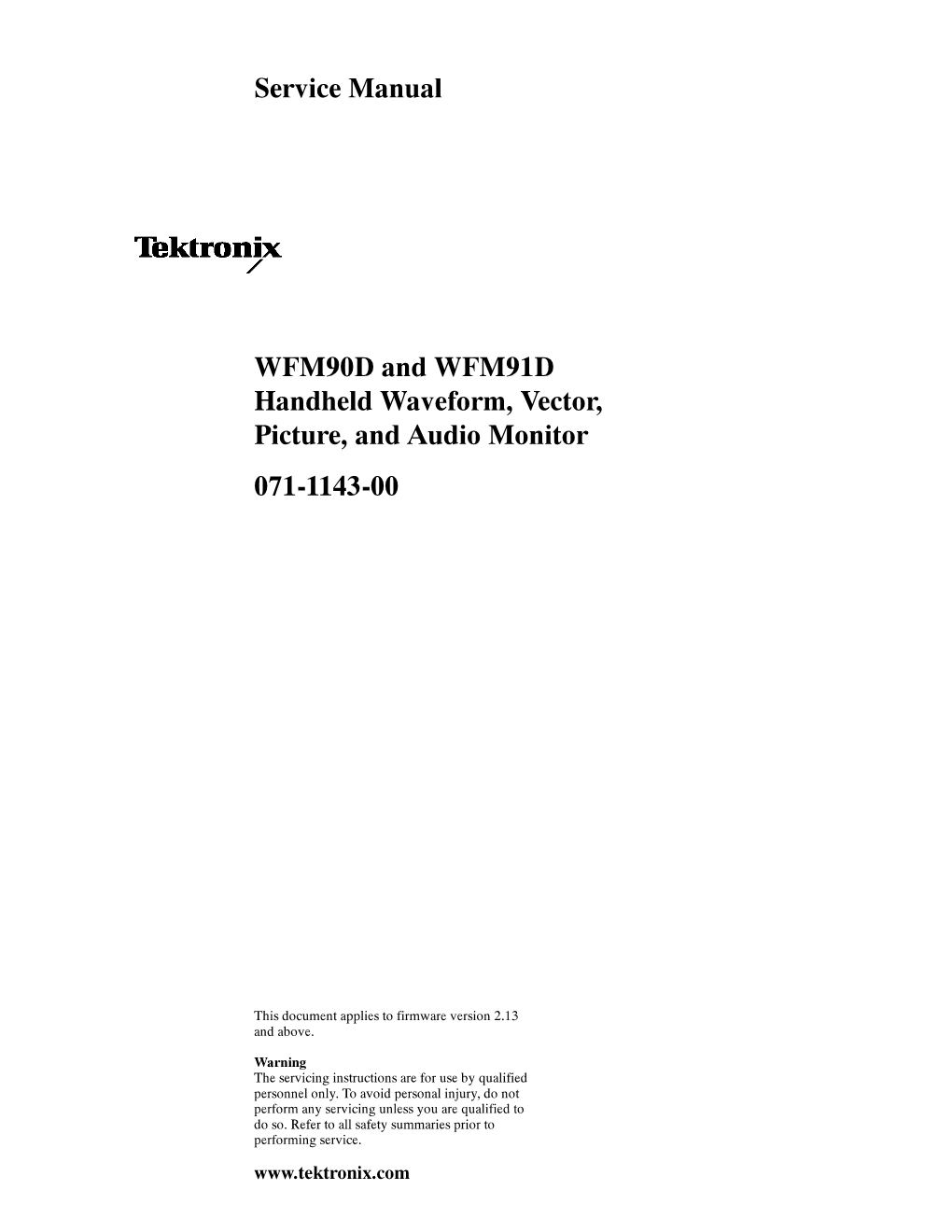 Service Manual WFM90D and WFM91D Handheld Waveform
