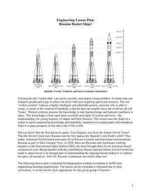 Engineering Lesson Plan: Russian Rocket Ships!