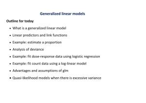 Generalized Linear Models Outline for Today