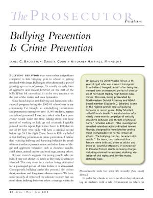 Bullying Prevention Is Crime Prevention