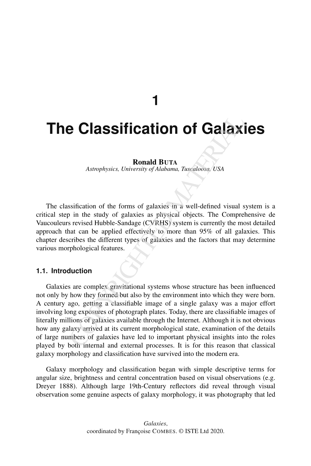 1 the Classification of Galaxies