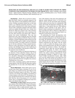DETECTION of NEW POTENTIAL SITE of LAVA TUBE in MARIUS HILLS REGION by THREE COMPONENT DECOMPOSITION TECHNIQUE of LRO Mini-RF DATA