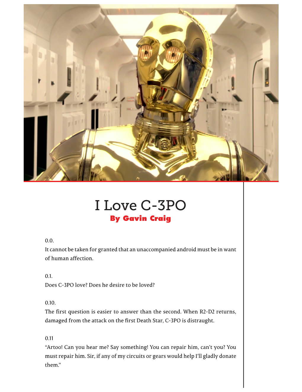 I Love C-3PO by Gavin Craig