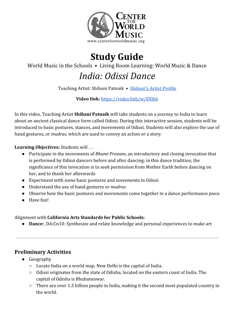 Study Guide India: Odissi Dance