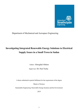 Investigating Integrated Renewable Energy Solutions in a Small Town