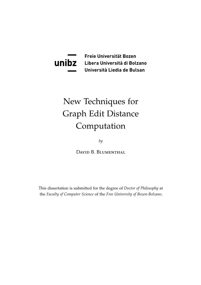New Techniques for Graph Edit Distance Computation