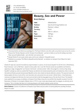 Beauty, Sex and Power Datasheet