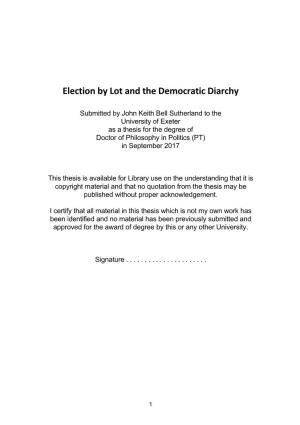 Election by Lot and the Democratic Diarchy