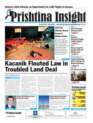 Kacanik Flouted Law in Troubled Land Deal