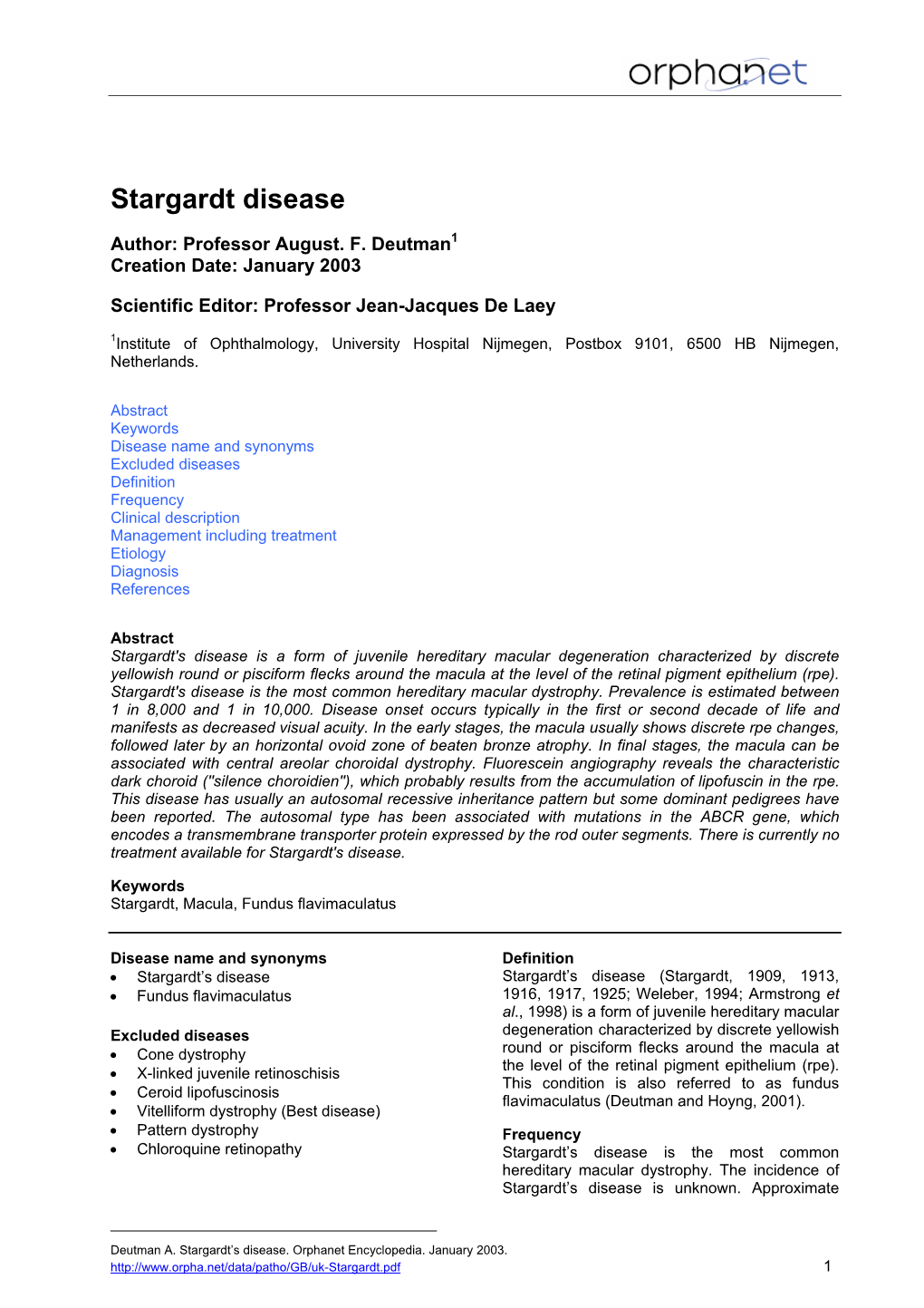 Stargardt Disease