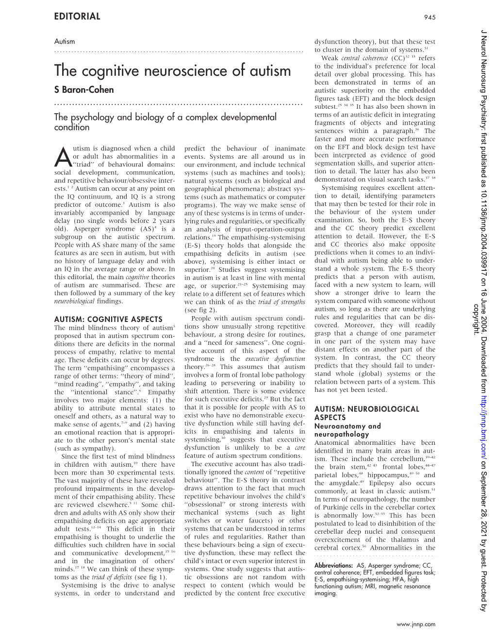 The Cognitive Neuroscience of Autism Detail Over Global Processing