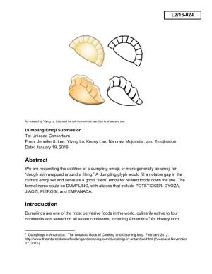 Dumpling Emoji Submission To: Unicode Consortium From: Jennifer 8