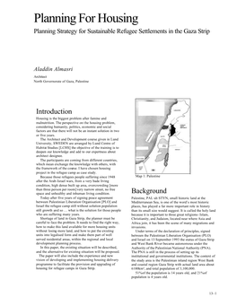 Planning for Housing Planning Strategy for Sustainable Refugee Settlements in the Gaza Strip