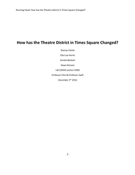 How Has the Theatre District in Times Square Changed?