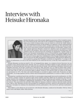 Interview with Heisuke Hironaka