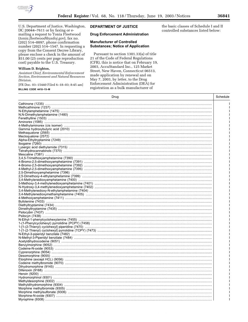 Federal Register/Vol. 68, No. 118/Thursday, June 19