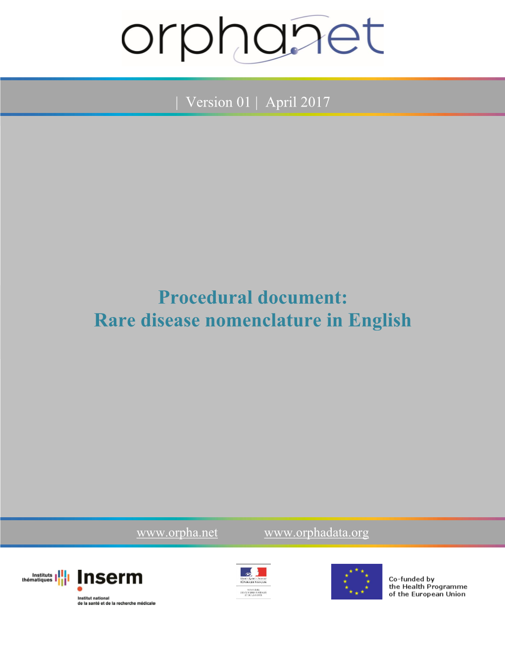 Procedural Document: Rare Disease Nomenclature in English