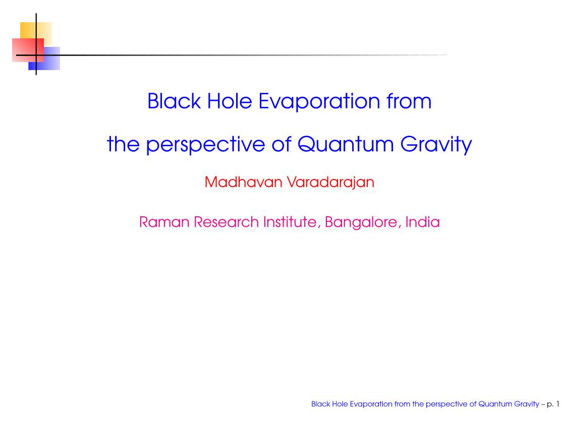 Black Hole Evaporation from the Perspective of Quantum Gravity