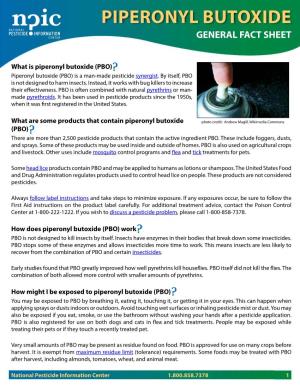 Piperonyl Butoxide General Fact Sheet