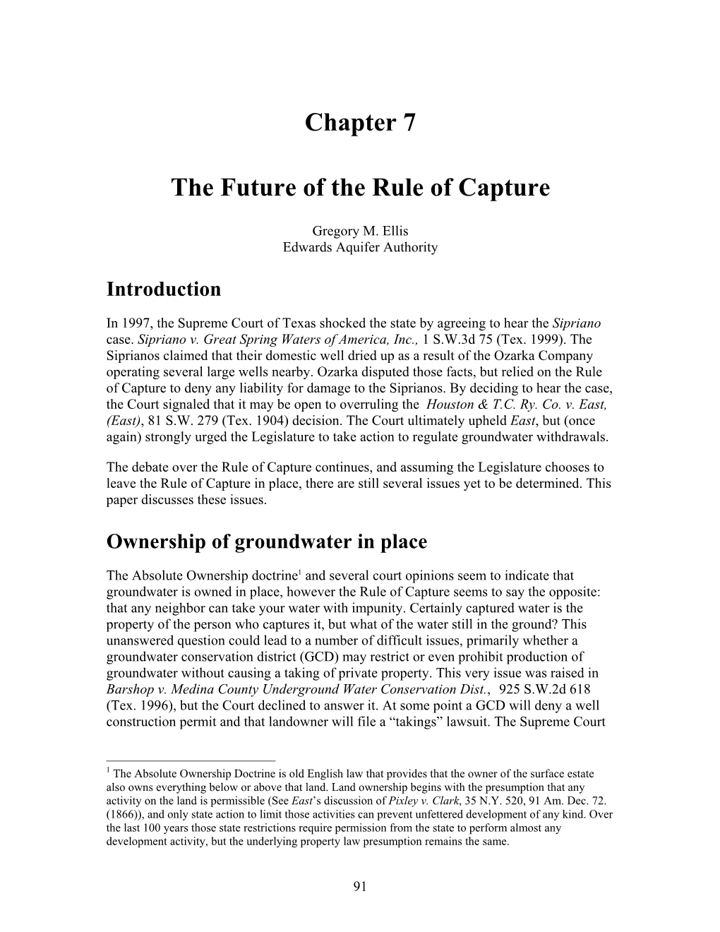 Chapter 7 the Future of the Rule of Capture