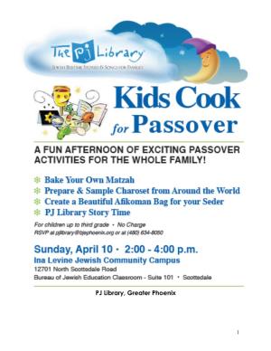 Kids Cook for Passover Event Including Matzah Baking