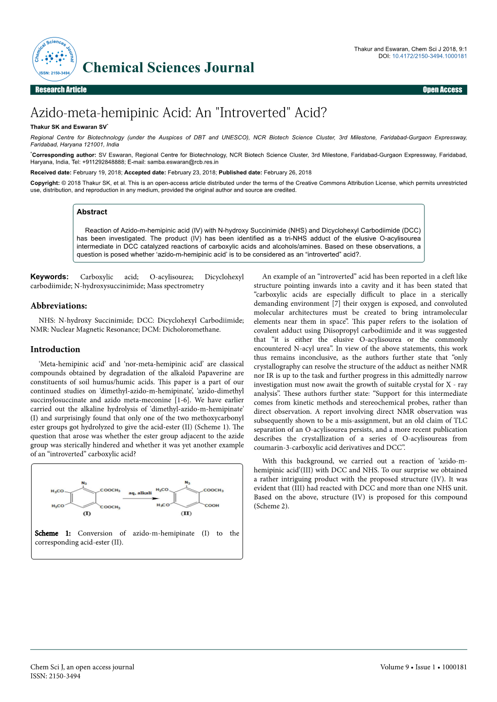 Azido-Meta-Hemipinic Acid: an "Introverted" Acid?