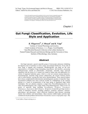 Gut Fungi: Classification, Evolution, Life Style and Application