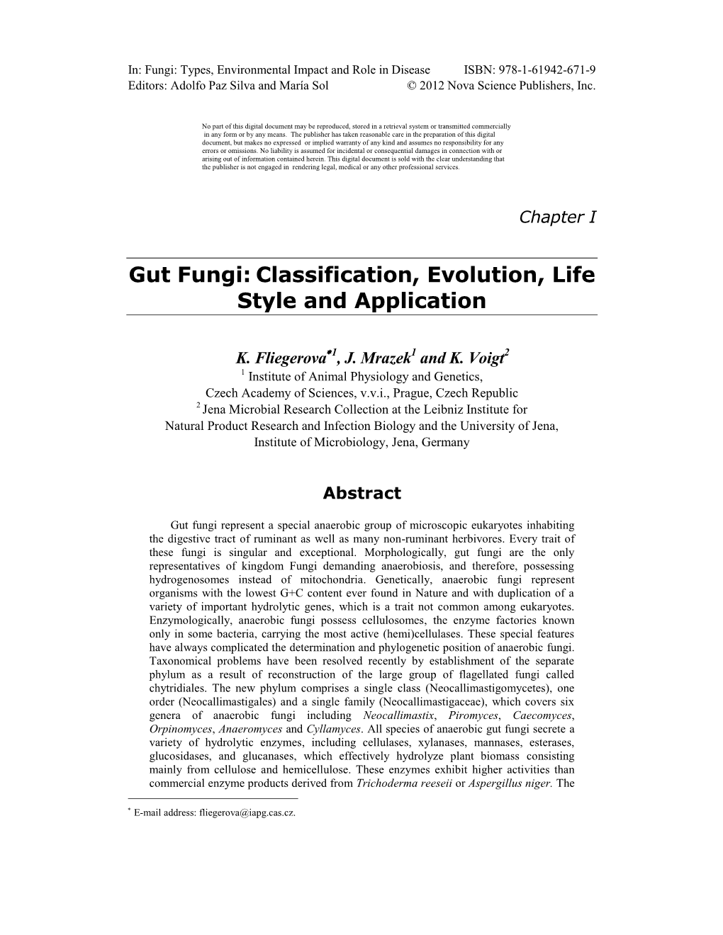 Gut Fungi: Classification, Evolution, Life Style and Application - DocsLib