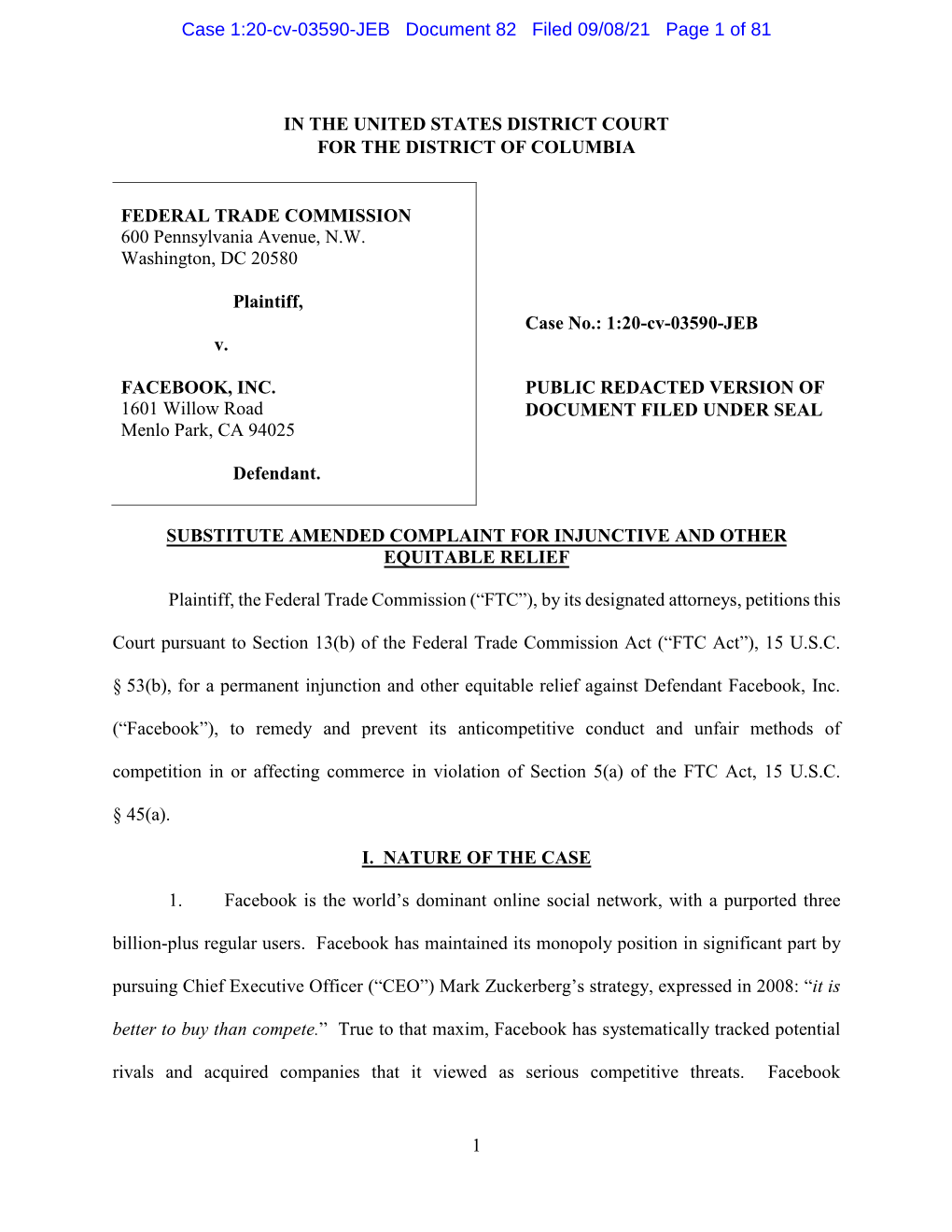 Case 1:20-Cv-03590-JEB Document 82 Filed 09/08/21 Page 1 of 81