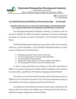 Preliminary Notification of Lakes Under 19Th Phase Outside