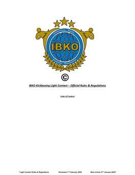 IBKO Kickboxing Light Contact – Official Rules & Regulations