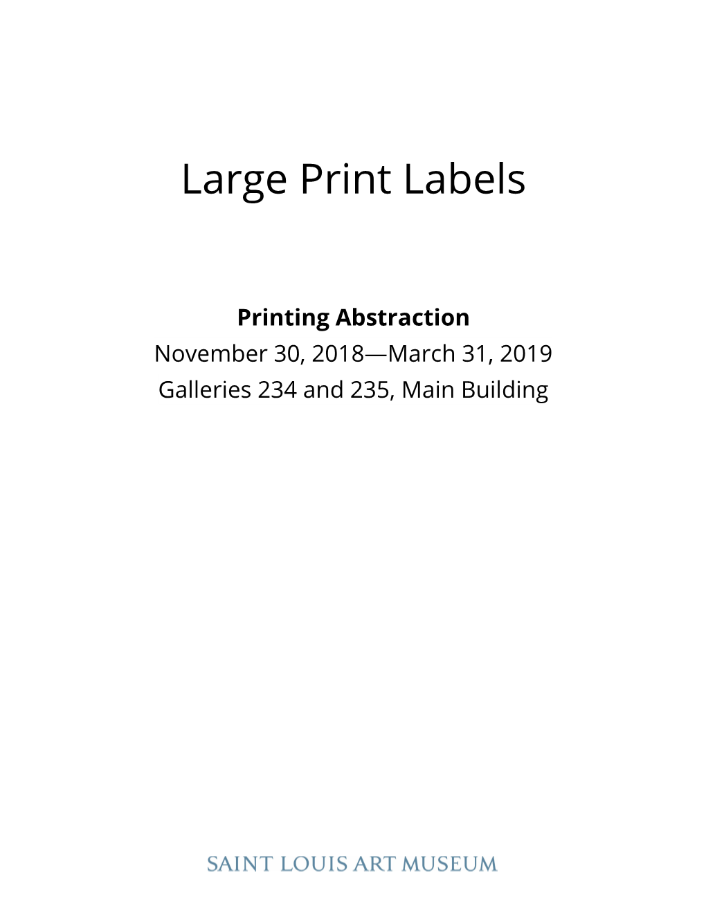 Large Print Labels
