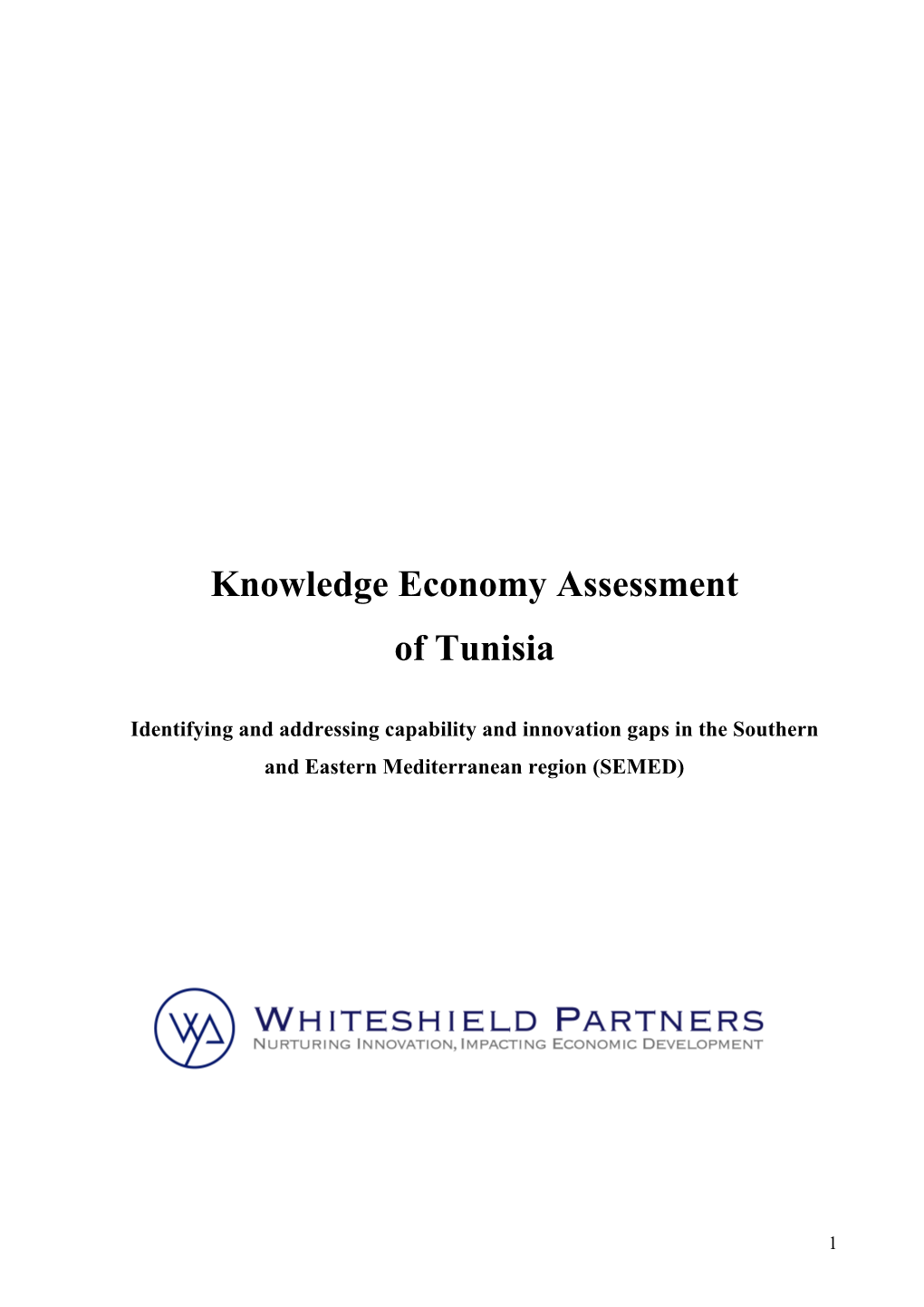 Knowledge Economy Assessment of Tunisia