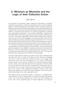 2. Ministers As Ministries and the Logic of Their Collective Actiontable
